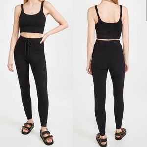 Reformation Monte 2 Piece Fuzzy Sweater Matching Coord Set - Black XL